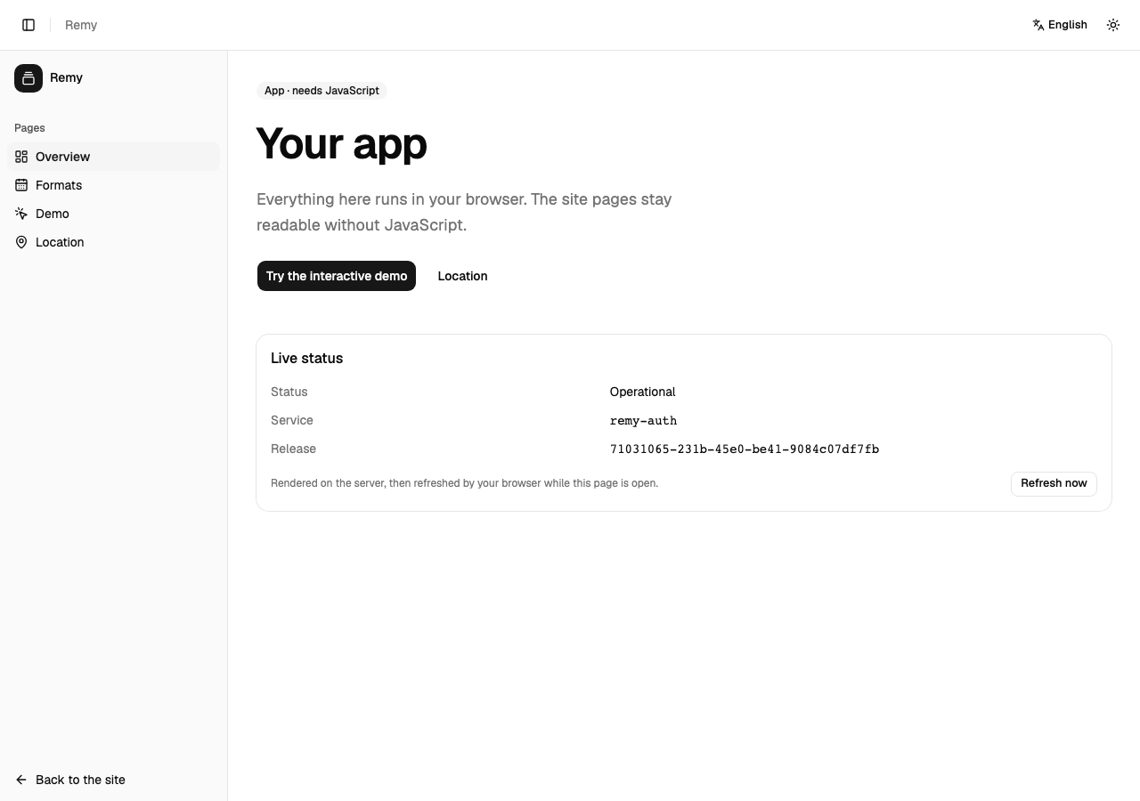 The Remy app